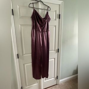Satin and wide leg jumpsuit